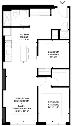 Unit plan - 2 bedrooms