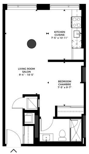 Unit plan - 1 bedroom