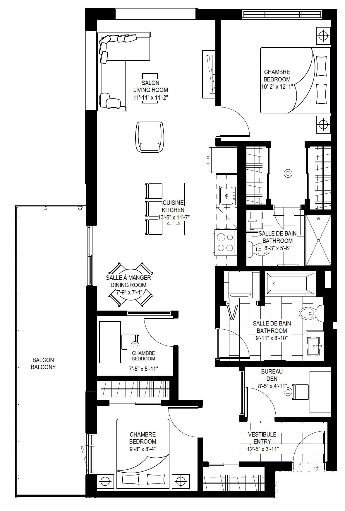 Unit plan - 3-bedroom
