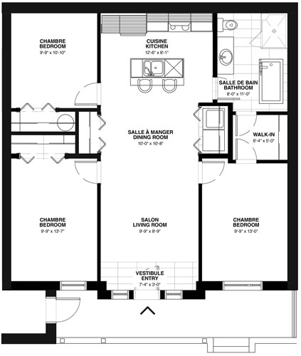 Plan d’unité - 3 chambres